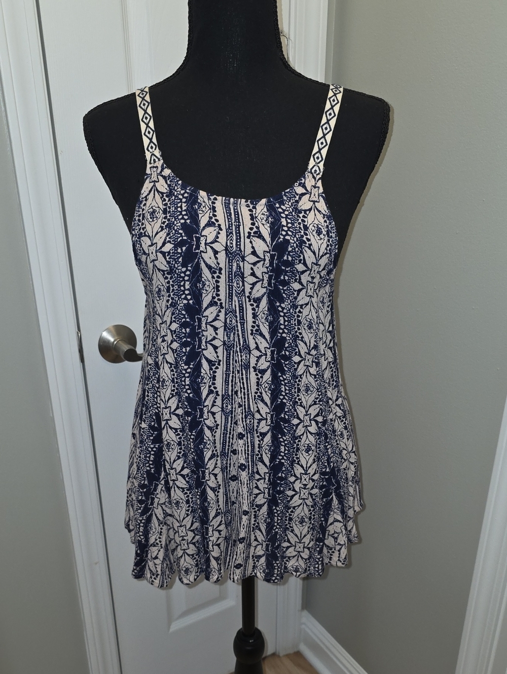 O'Neill Navy and Cream Floral Strappy Camisole